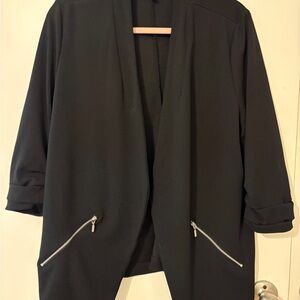 Women's Black Open Front Jacket